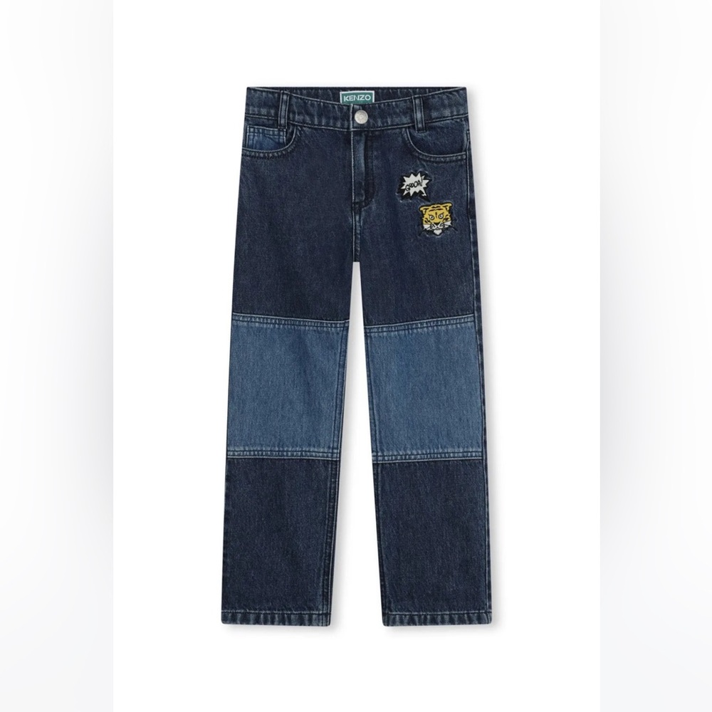Kenzo Kids Logo Embroidered Denim Jeans